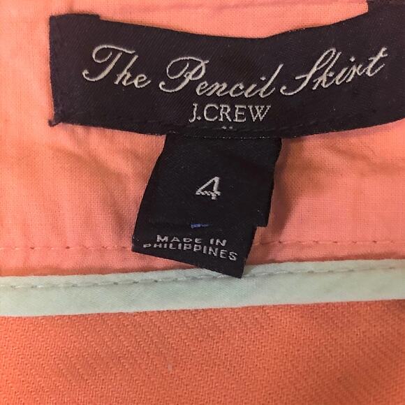 J Crew Womens The Pencil Skirt Size 4 Coral Back Zip Kick Pleat Pockets - Picture 4 of 7
